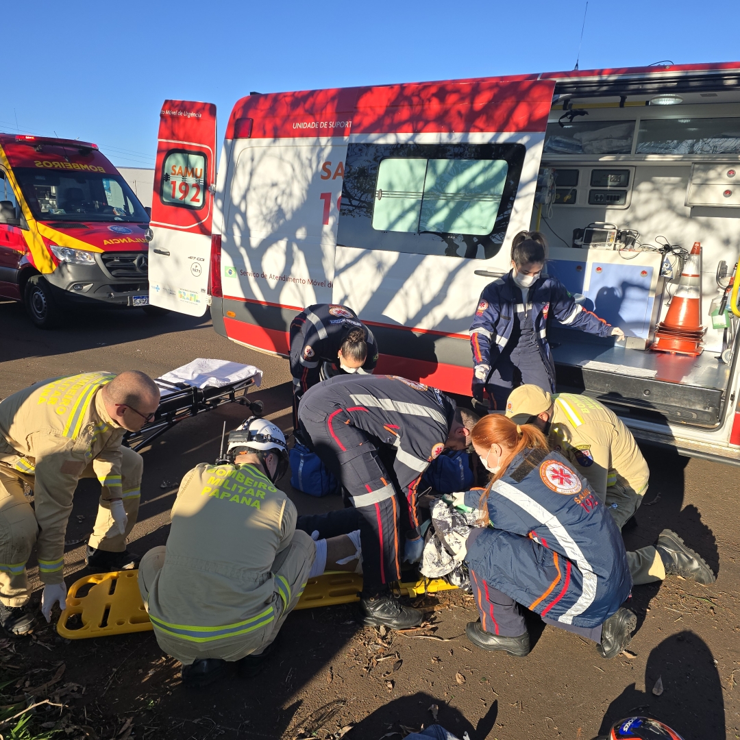 Motociclista de 21 anos sofre acidente gravíssimo na marginal do Contorno Norte
