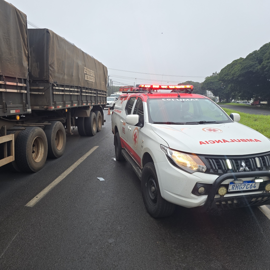 Mulher de 39 anos é intubada após sofrer acidente de moto na rodovia PR-317