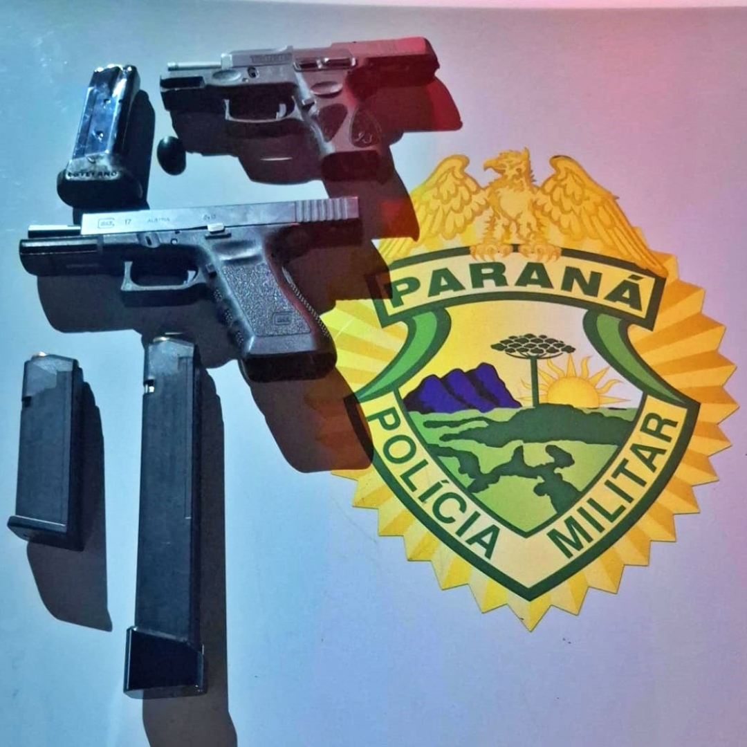 Pistolas são apreendidas por policiais militares de Sarandi
