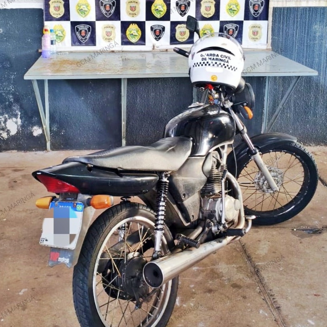 Moto furtada no ano passado é recuperada pela Guarda Municipal de Maringá