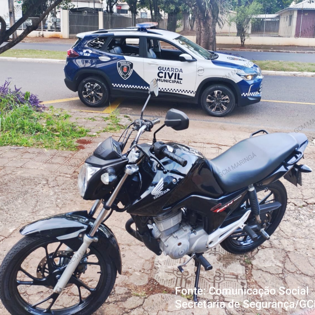 Guarda Municipal prende homem com moto furtada em Maringá