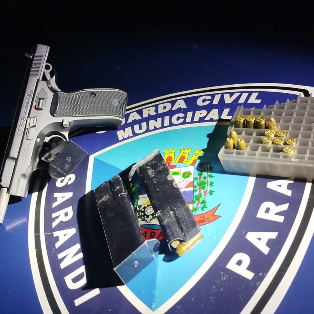 Rapaz que disparou pistola para o alto é preso pela Guarda Municipal de Sarandi