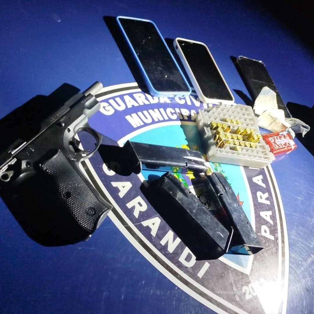 Rapaz que disparou pistola para o alto é preso pela Guarda Municipal de Sarandi