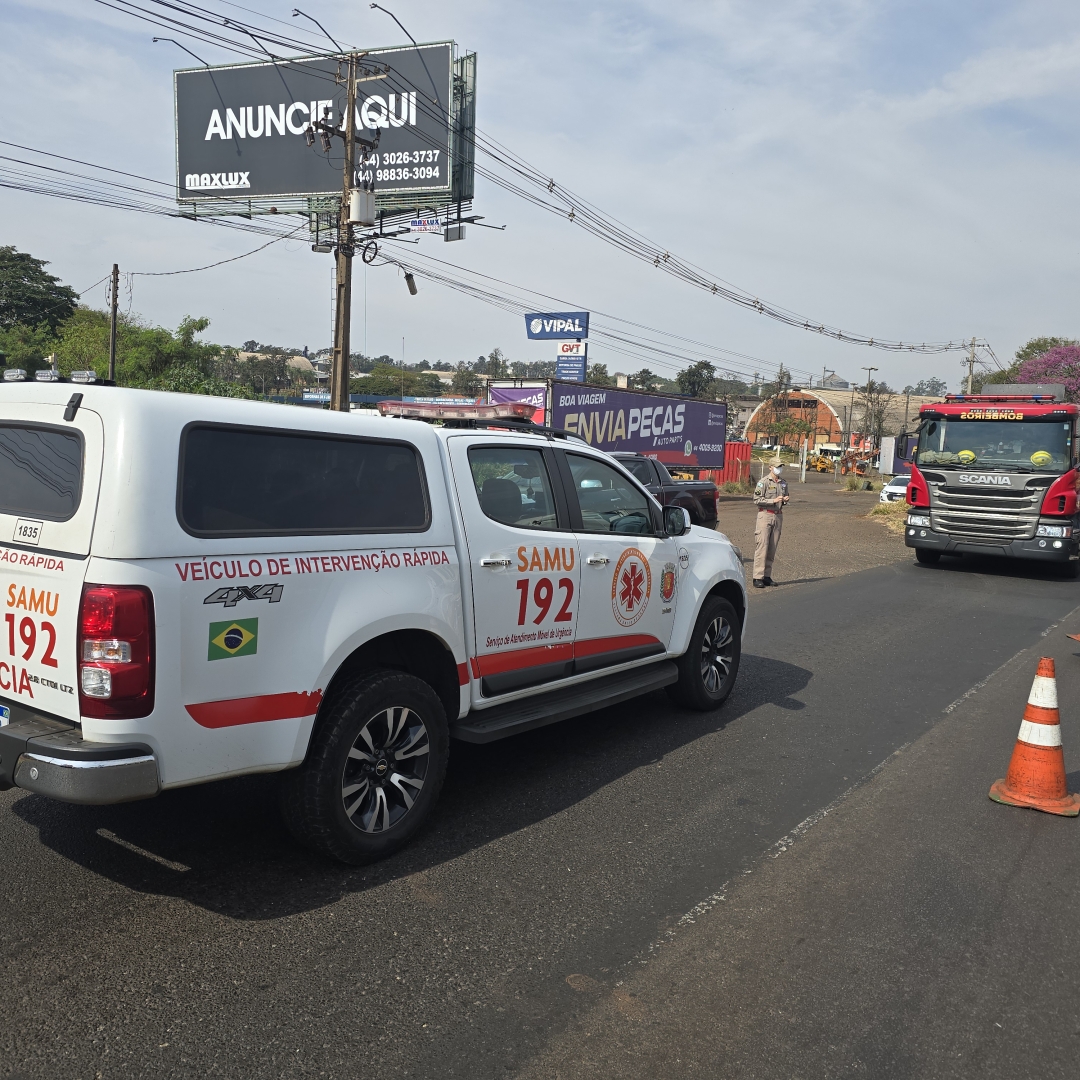 Motociclista bate em caminhonete e sofre acidente grave na rodovia PR-317