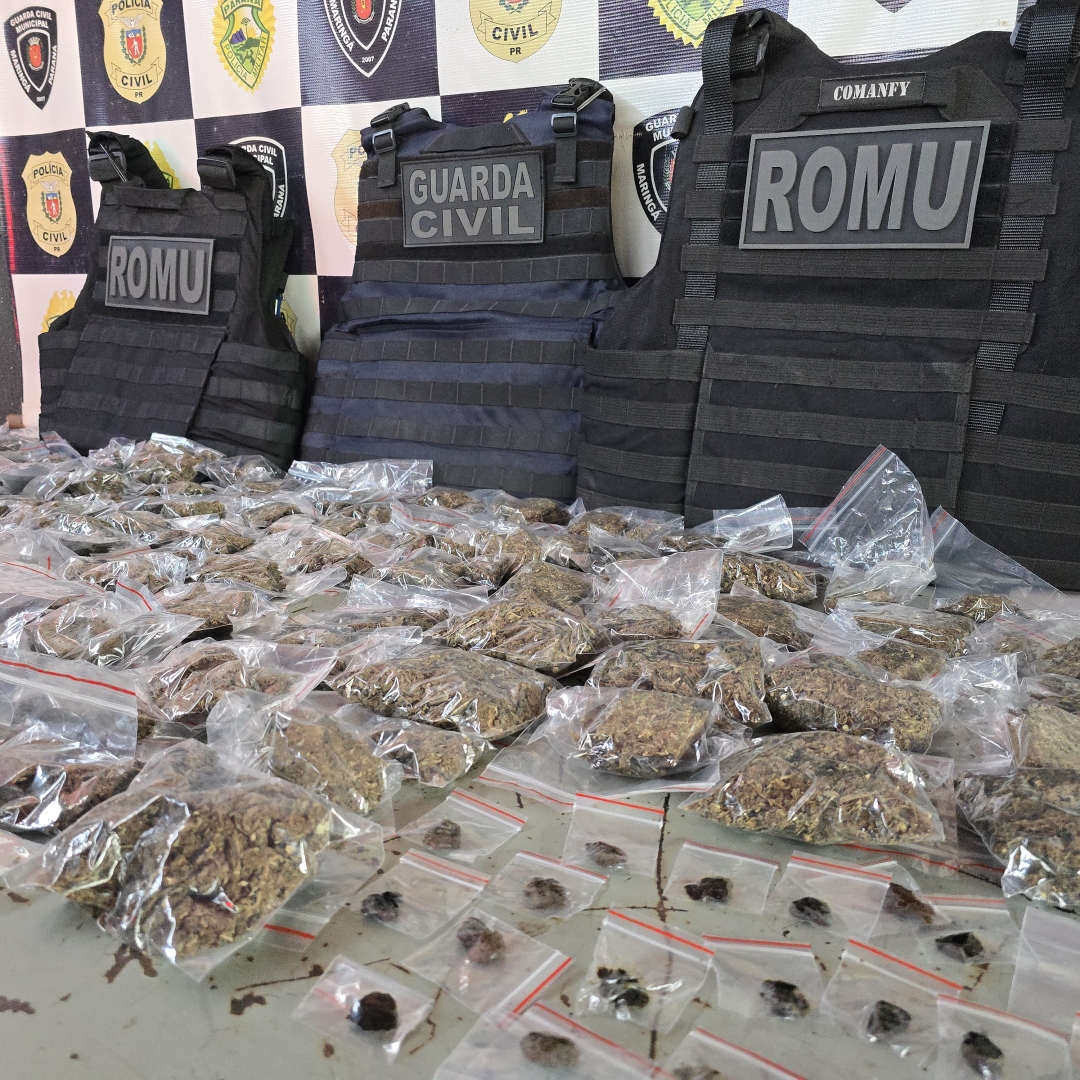Guarda Municipal de Maringá prende casal com grande quantidade de drogas