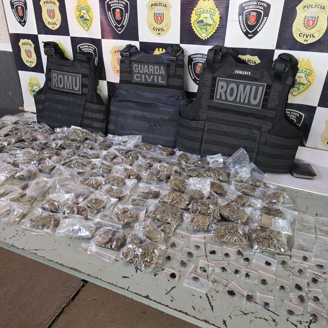 Guarda Municipal de Maringá prende casal com grande quantidade de drogas