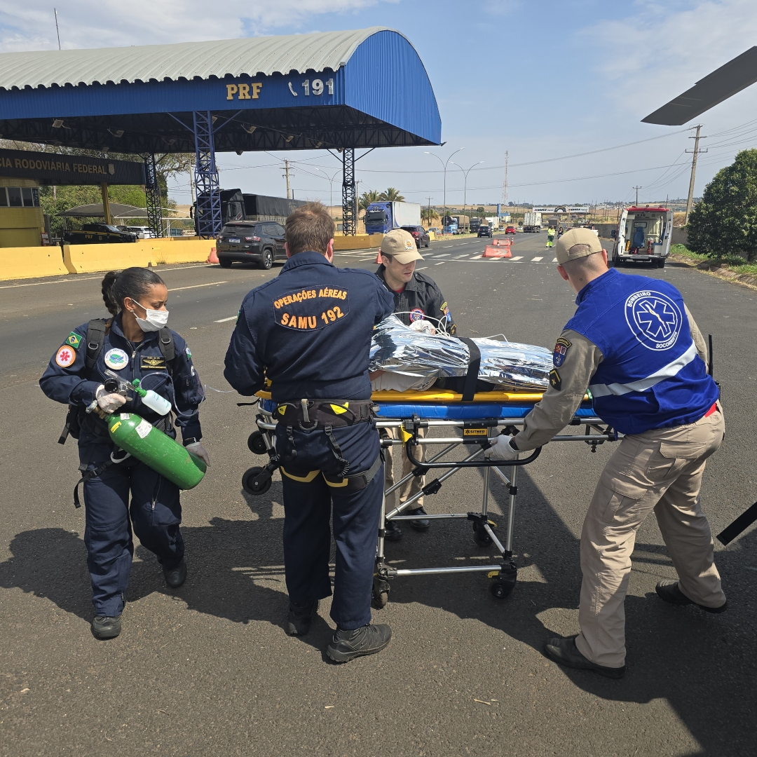 Motociclista de Londrina sofre ferimentos graves ao cair na rodovia BR-376