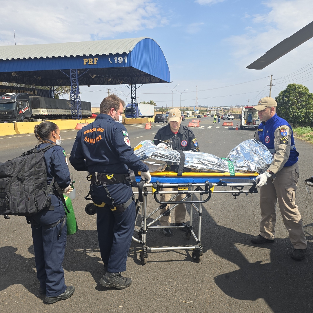 Motociclista de Londrina sofre ferimentos graves ao cair na rodovia BR-376