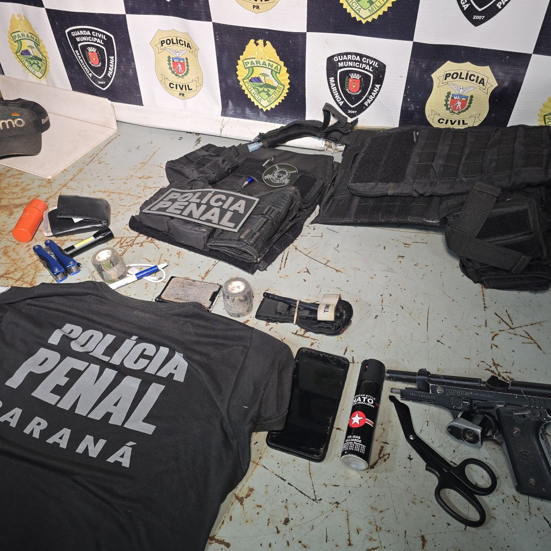 Falso policial penal é preso com arma de brinquedo e colete balístico na cidade de Paiçandu