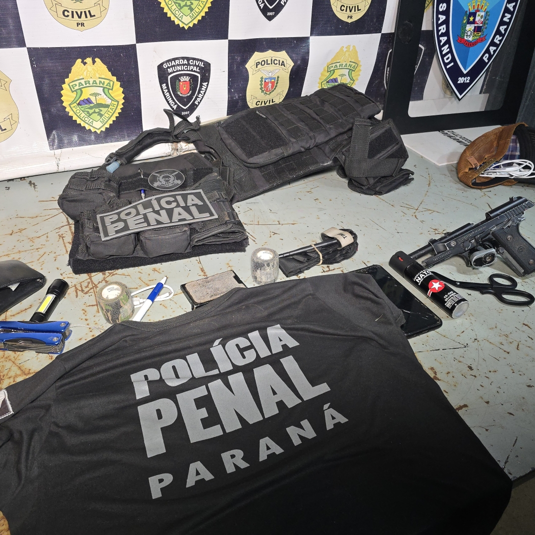 Falso policial penal é preso com arma de brinquedo e colete balístico na cidade de Paiçandu