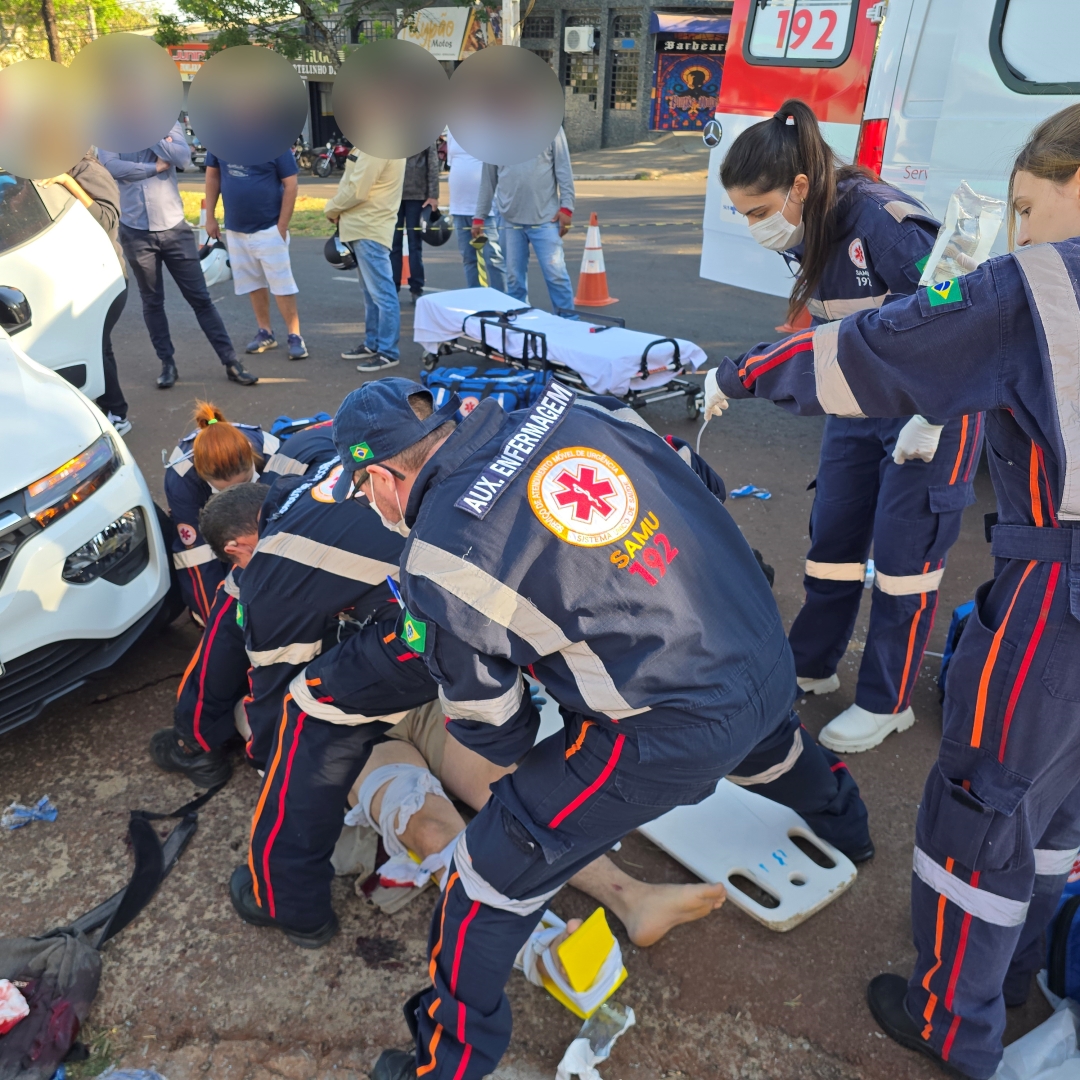 Motociclista é intubado após sofrer acidente gravíssimo em Maringá