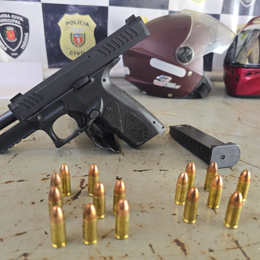 Guarda Civil Municipal de Maringá prende três homens com pistola 9mm e drogas