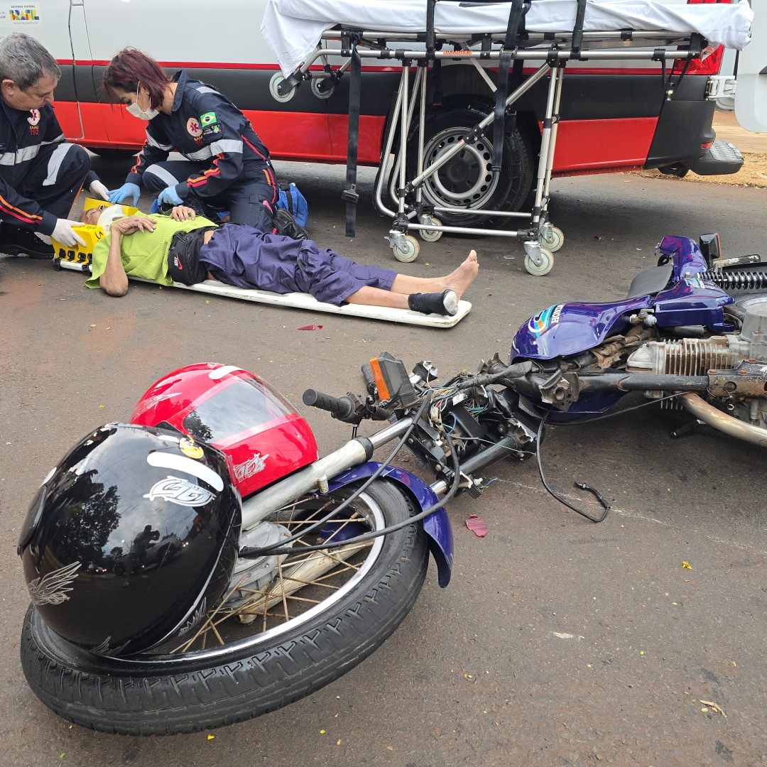 Motociclista de 60 anos sofre acidente pela segunda vez em um intervalo de 2 meses