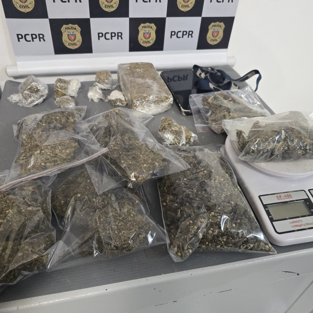 Falso motoboy é preso com grande quantidade de maconha em Maringá