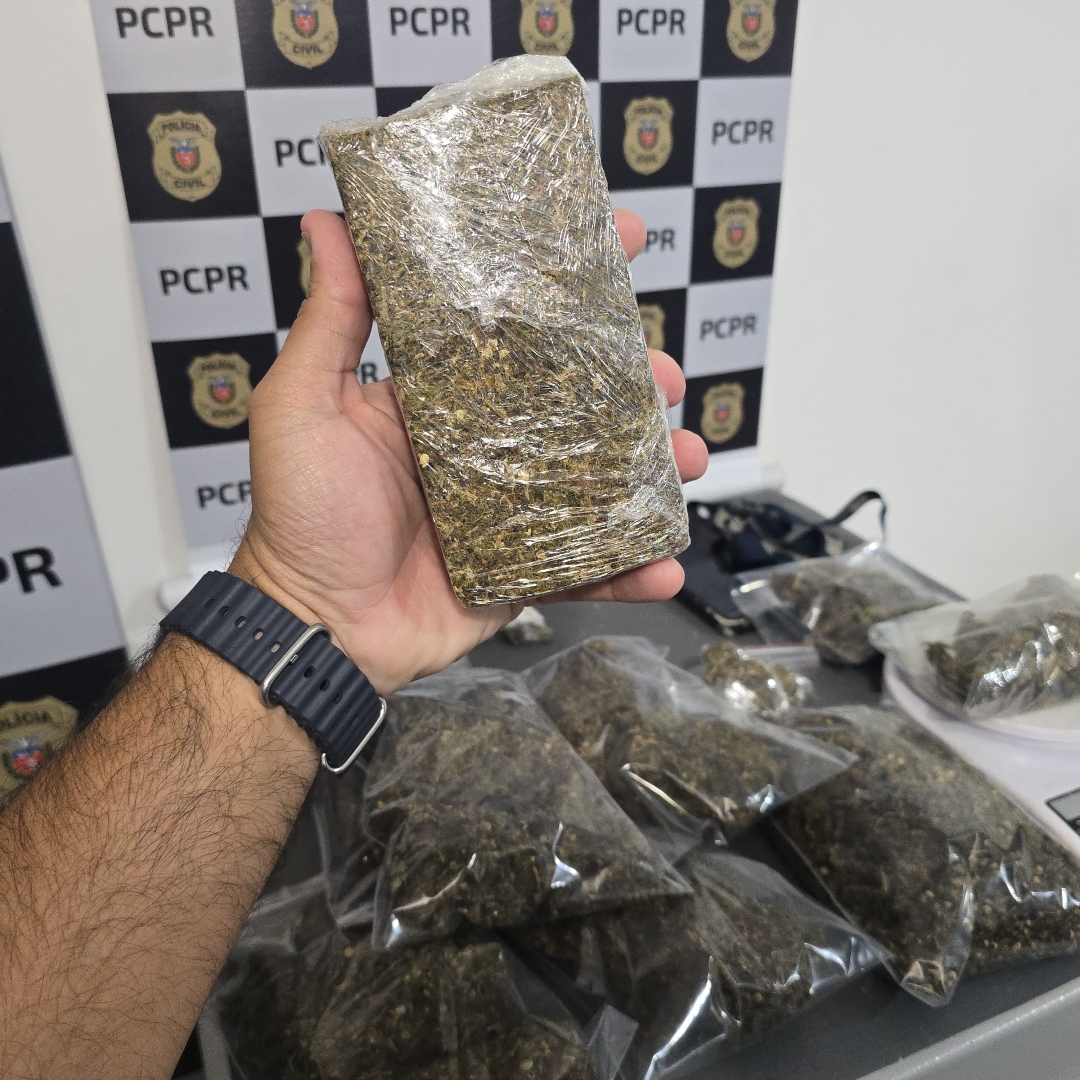 Falso motoboy é preso com grande quantidade de maconha em Maringá