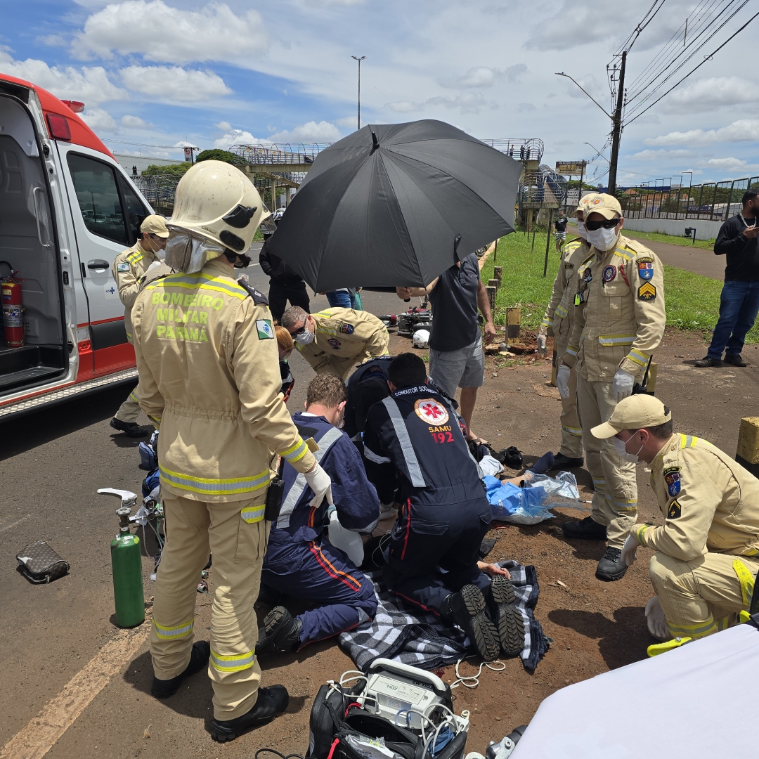 Motociclista morre de acidente na frente do Parque de Exposições de Maringá