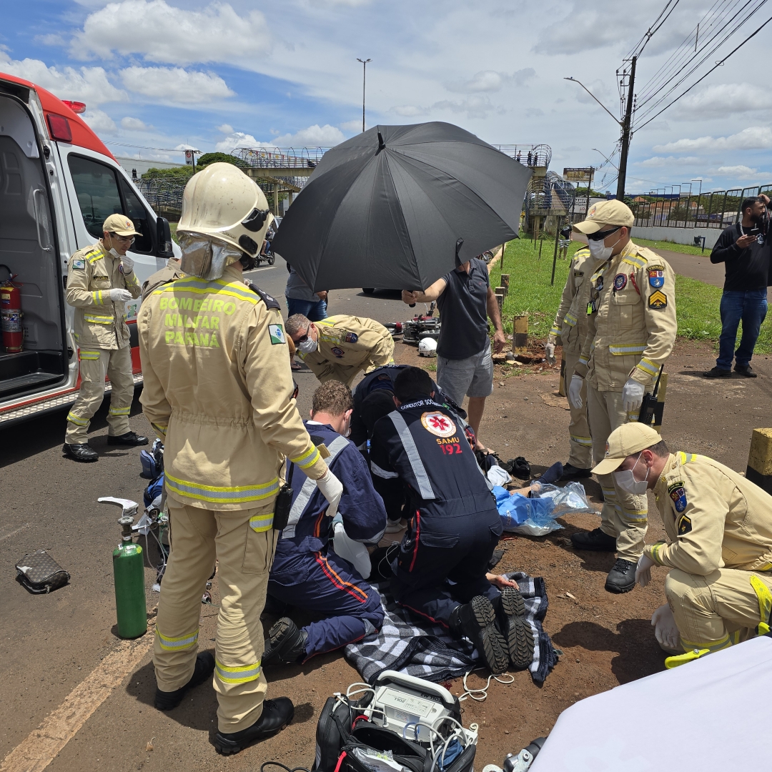 Motociclista morre de acidente na frente do Parque de Exposições de Maringá