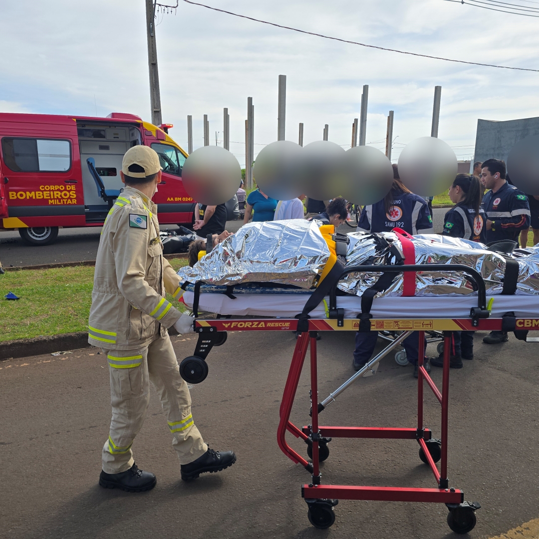 Três pessoas se ferem após colisão frontal envolvendo duas motos em Iguatemi