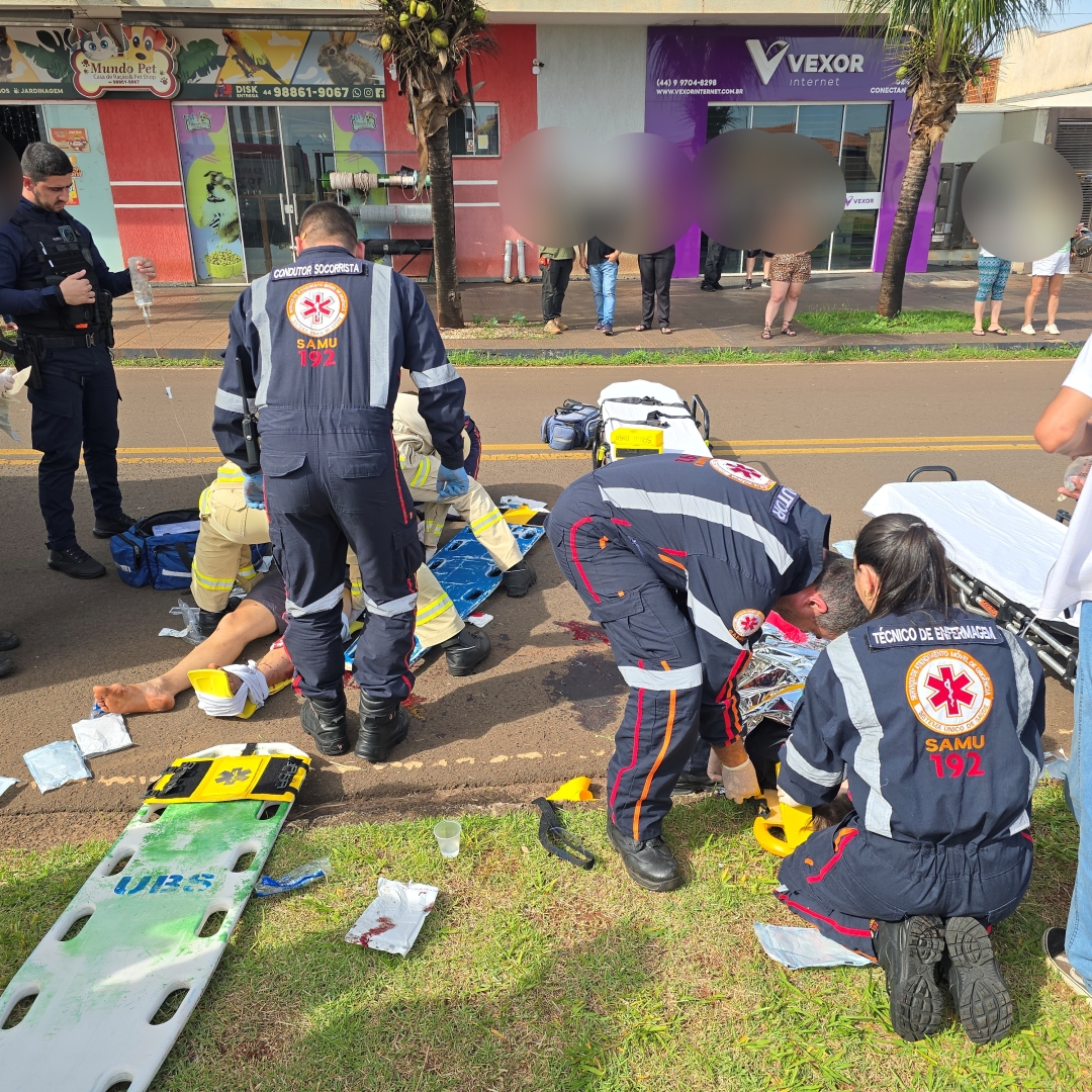Três pessoas se ferem após colisão frontal envolvendo duas motos em Iguatemi