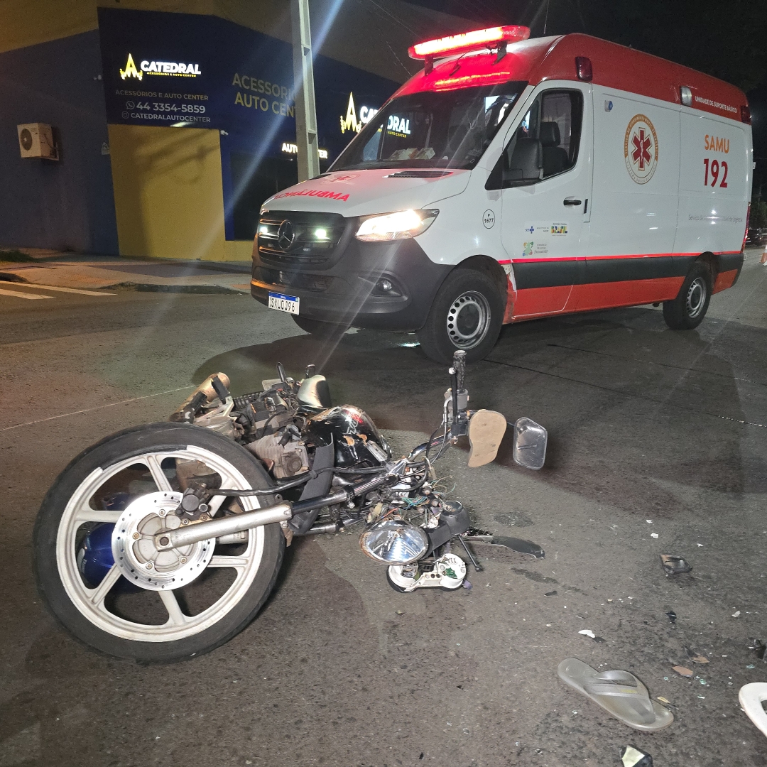 Motociclista é entubado após sofrer acidente gravíssimo em Maringá