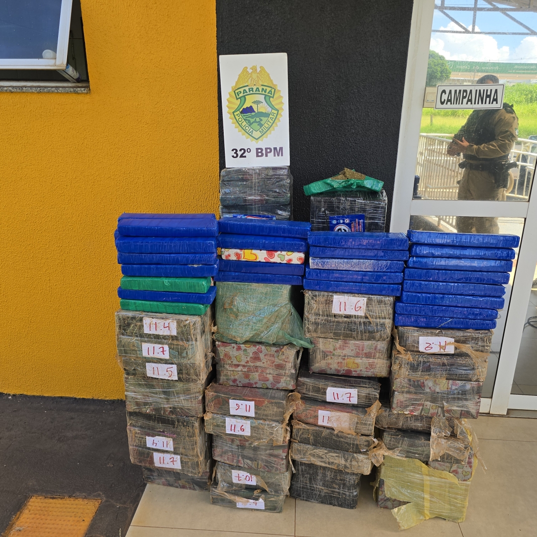 Polícia Militar do 32º Batalhão apreende meia tonelada de maconha em Maringá