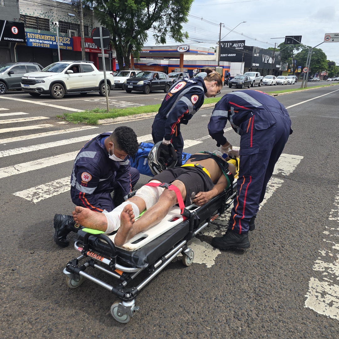 Motociclista sofre acidente grave na Avenida Morangueira