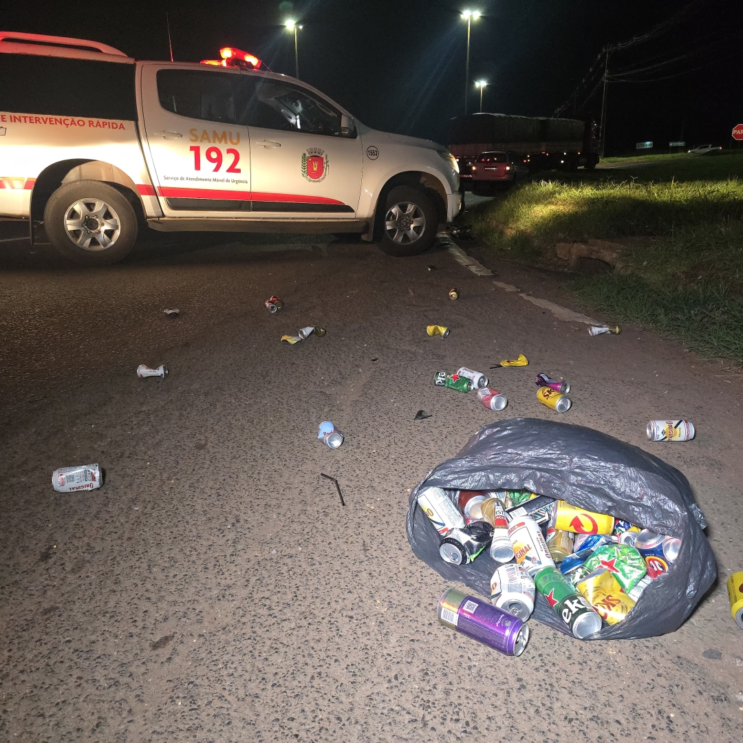 Catador de recicláveis sofre acidente grave ao ser atropelado por moto na rodovia PR-317