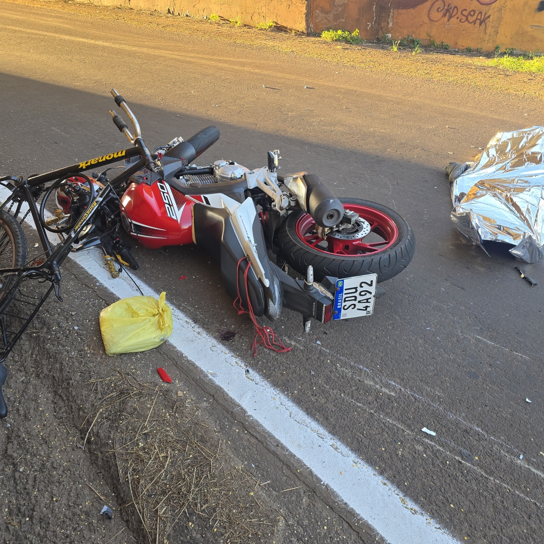 Ciclista morre ao bater de frente com motocicleta na entrada da cidade de Marialva