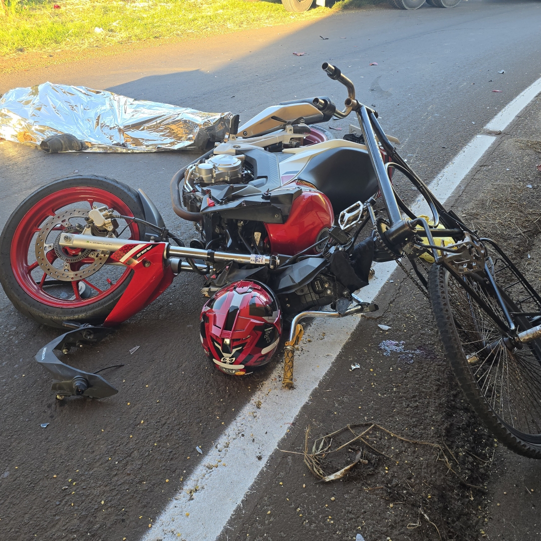 Ciclista morre ao bater de frente com motocicleta na entrada da cidade de Marialva