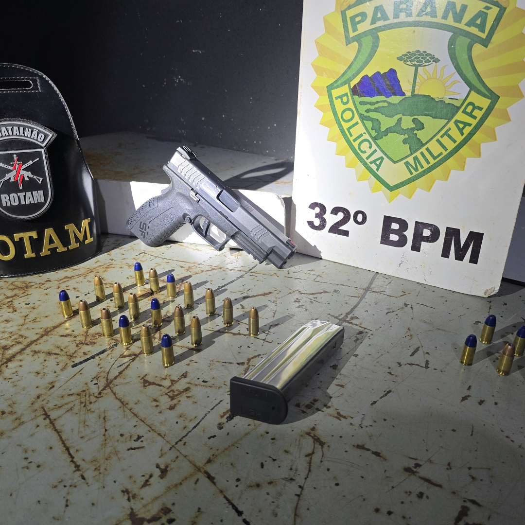 Dupla é presa com arma e munições em ação da ROTAM em Mandaguaçu