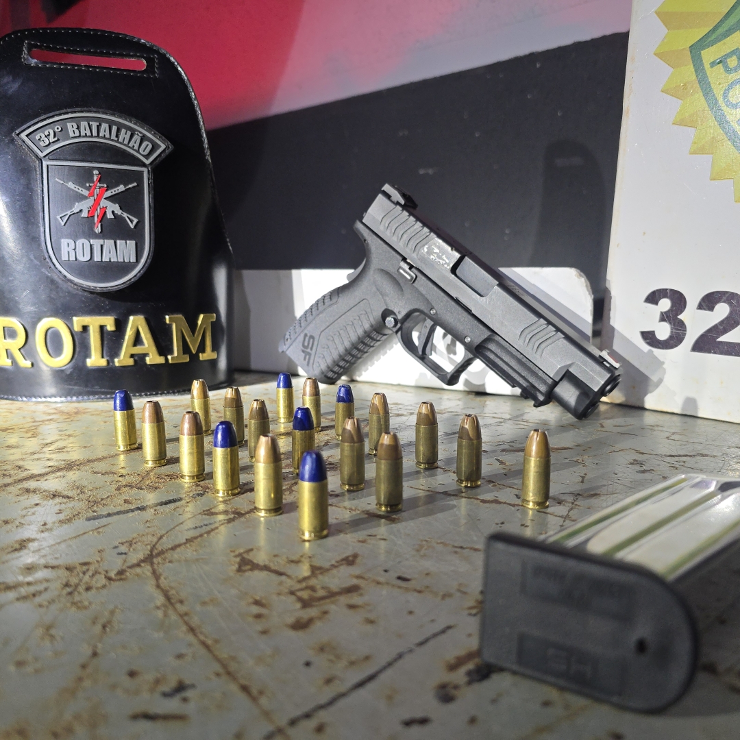 Dupla é presa com arma e munições em ação da ROTAM em Mandaguaçu