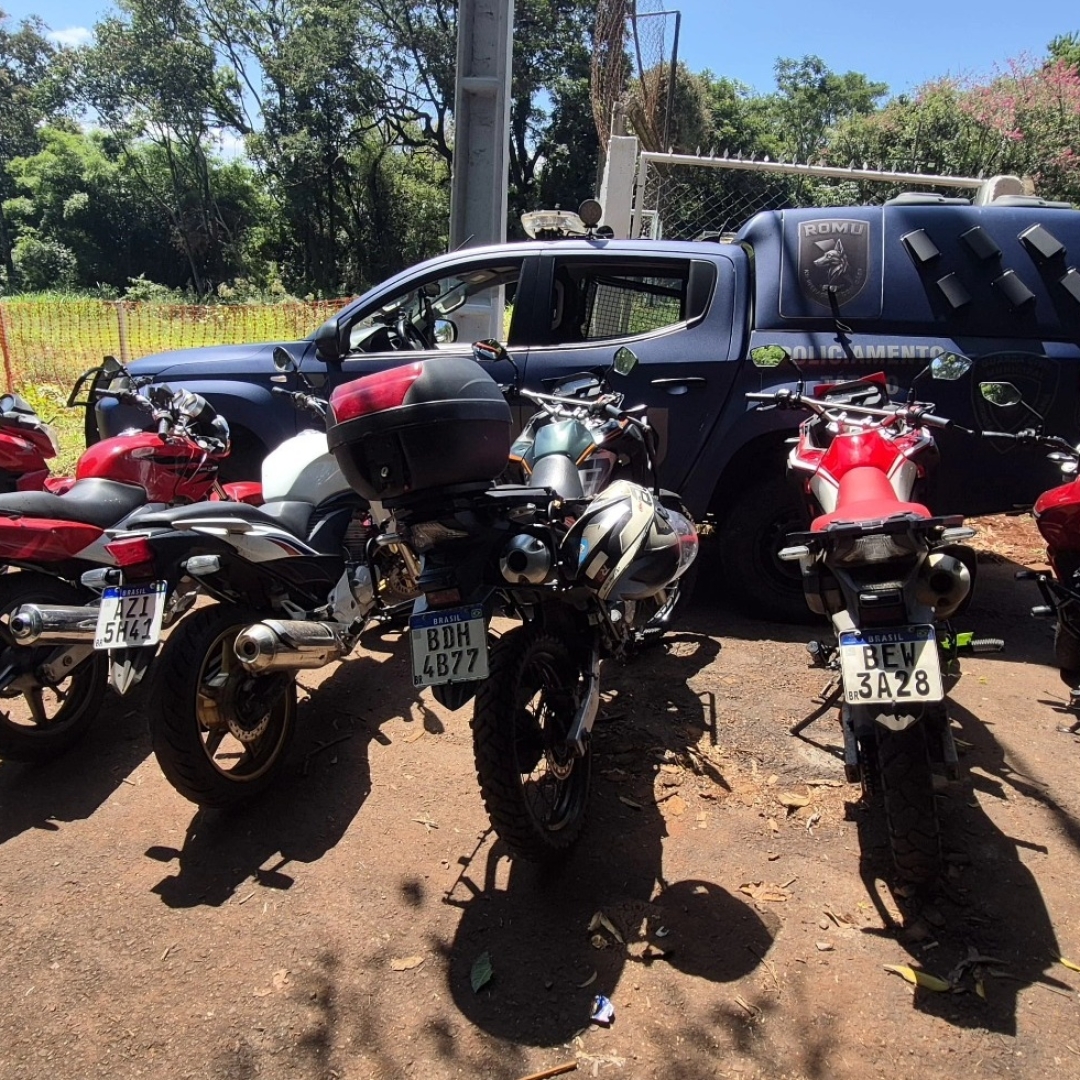 Seis motos furtadas são encontradas em fundo de vale em Maringá