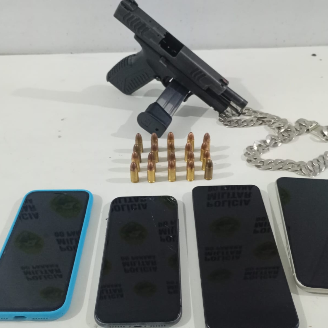 Guarda Municipal de Maringá prende dois homens com pistola 9mm