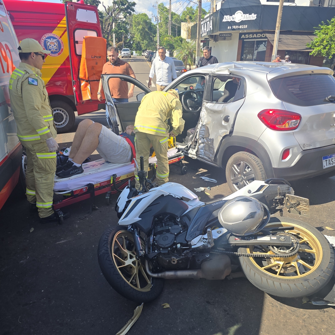 Motociclista fica gravemente ferido em colisão com carro de aplicativo na Avenida Mandacaru