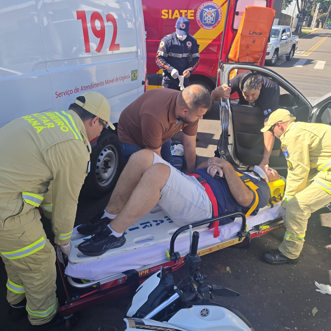 Motociclista fica gravemente ferido em colisão com carro de aplicativo na Avenida Mandacaru