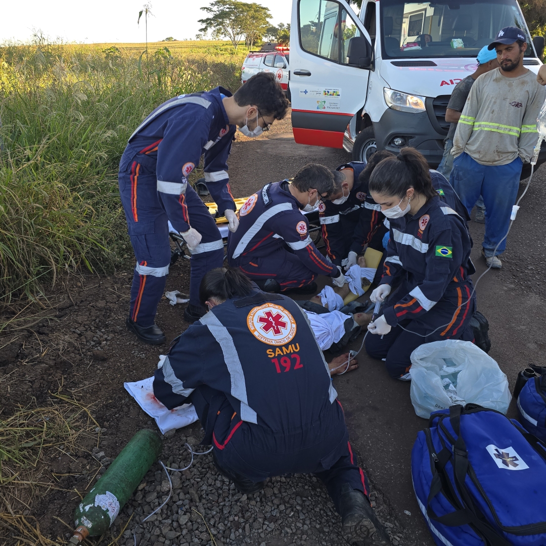 Servente de pedreiro fica em estado gravíssimo após acidente na estrada Jaguariúna em Sarandi