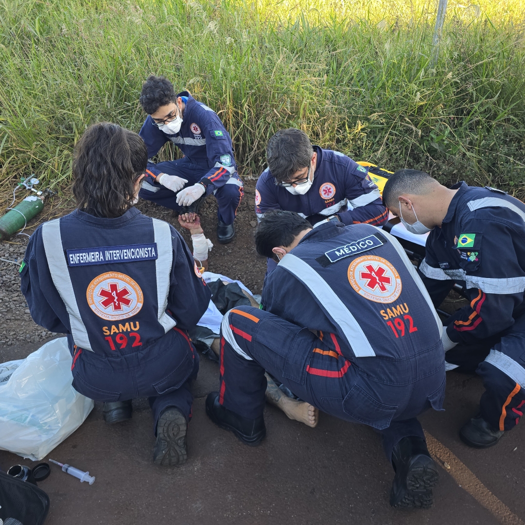 Servente de pedreiro fica em estado gravíssimo após acidente na estrada Jaguariúna em Sarandi