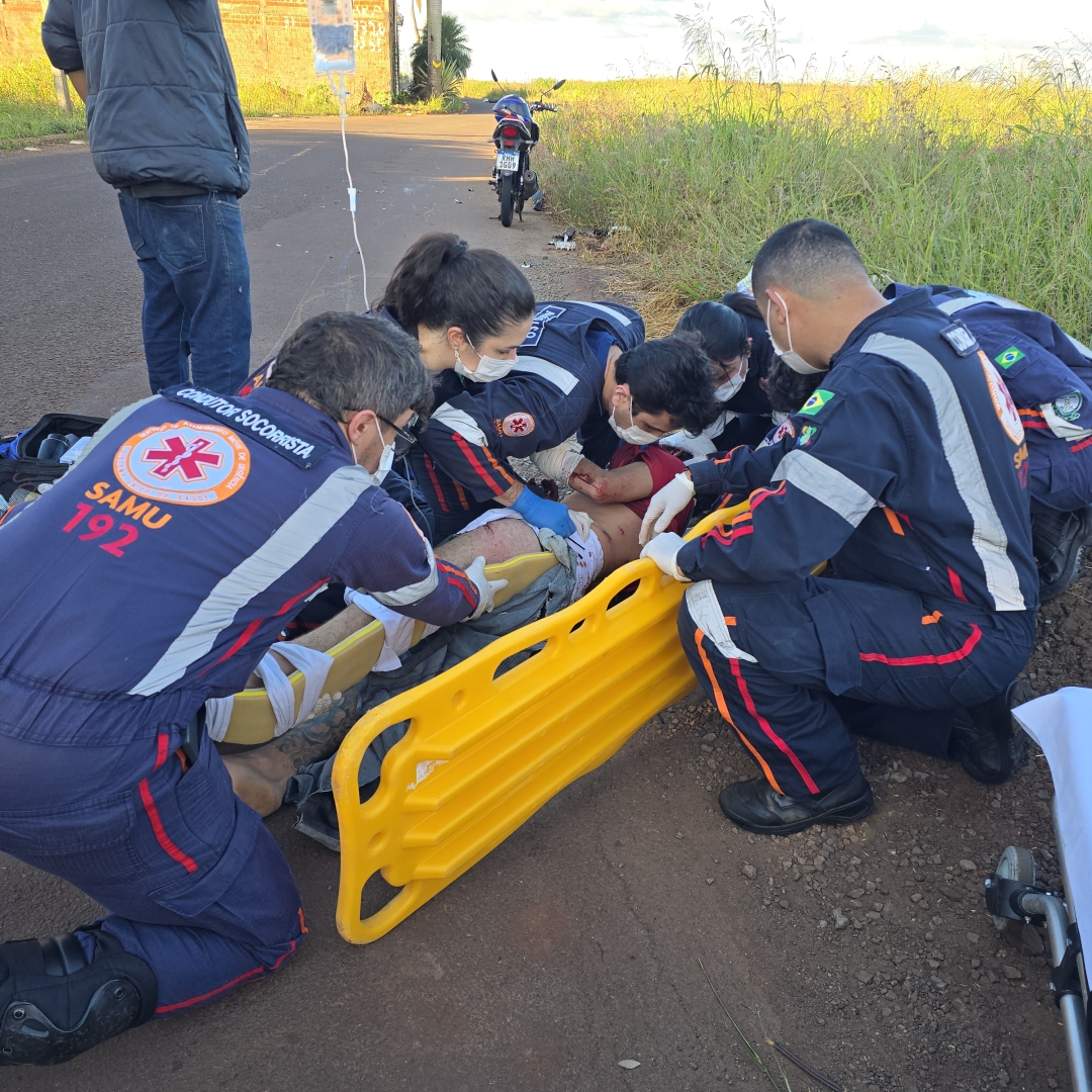 Servente de pedreiro fica em estado gravíssimo após acidente na estrada Jaguariúna em Sarandi