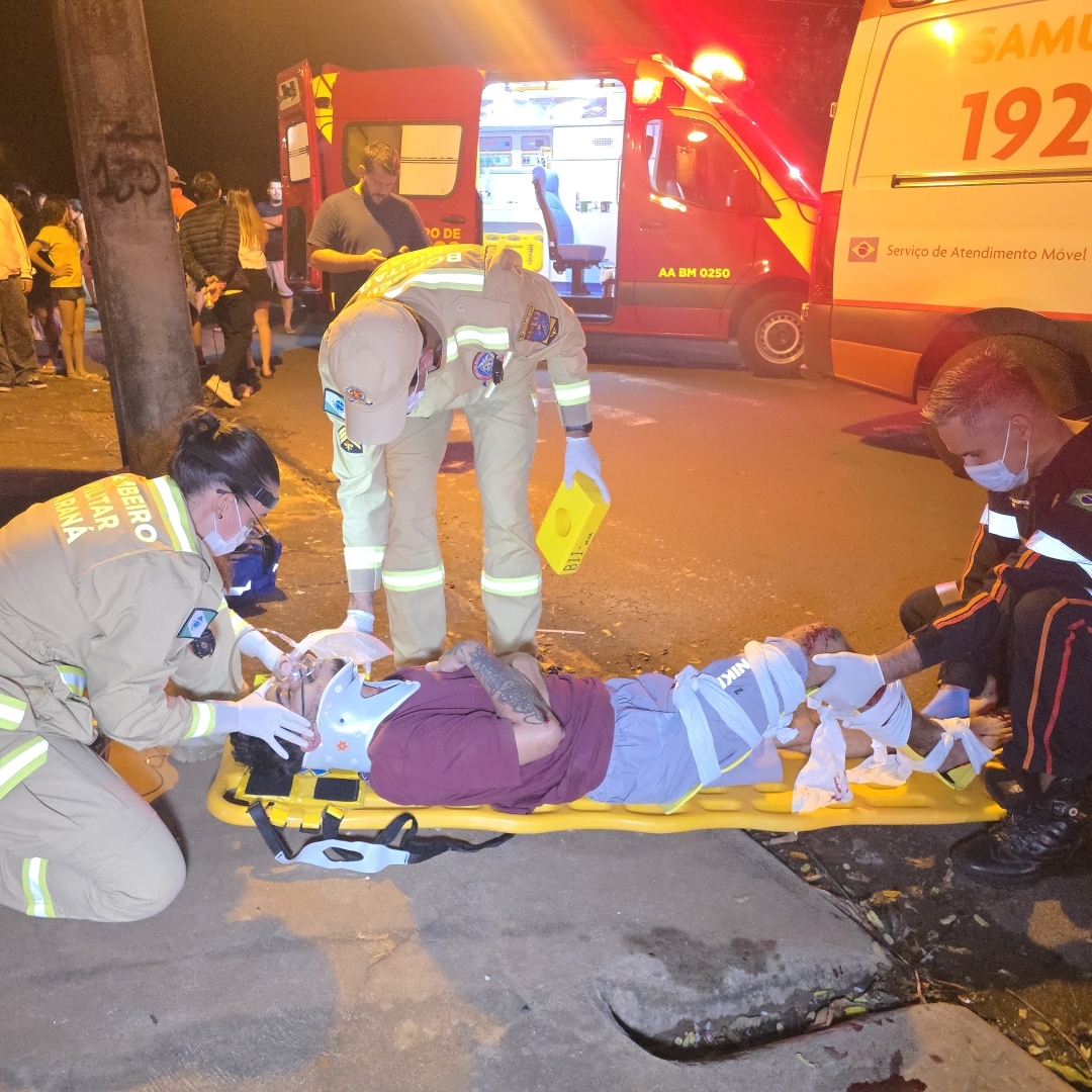 Batida frontal entre Biz e Titan termina com dois feridos graves em Paiçandu