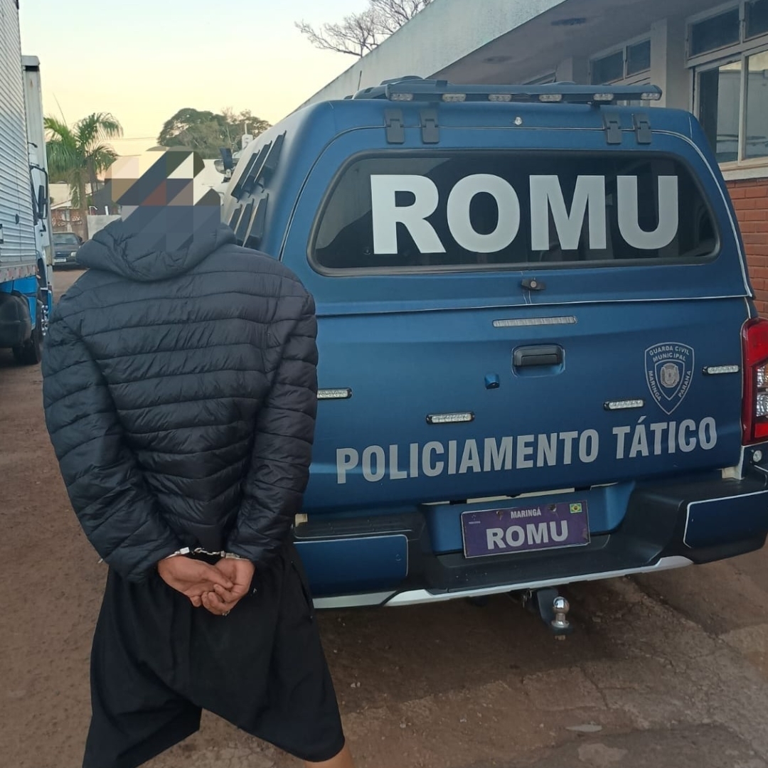 Atitude suspeita chama atenção da ROMU e leva à prisão de foragido no centro de Maringá