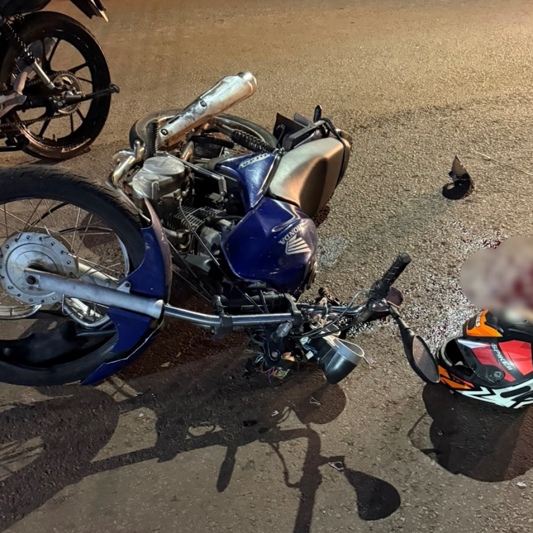 Motociclista sofre corte de 20 centímetros no pescoço em grave acidente entre motos e é levado em estado gravíssimo ao HU