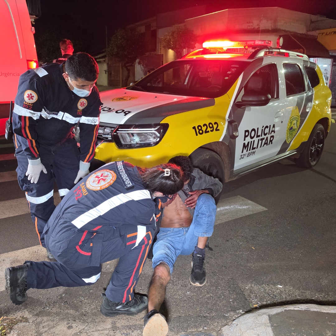 Homem é esfaqueado cinco vezes durante briga de bar em Paiçandu; suspeito é preso em flagrante