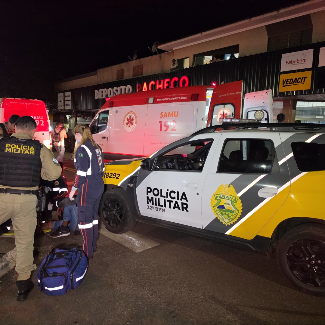 Homem é esfaqueado cinco vezes durante briga de bar em Paiçandu; suspeito é preso em flagrante