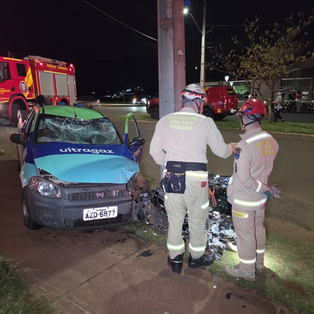 Marido e mulher perdem a vida em violenta colisão entre moto e utilitário em Maringá
