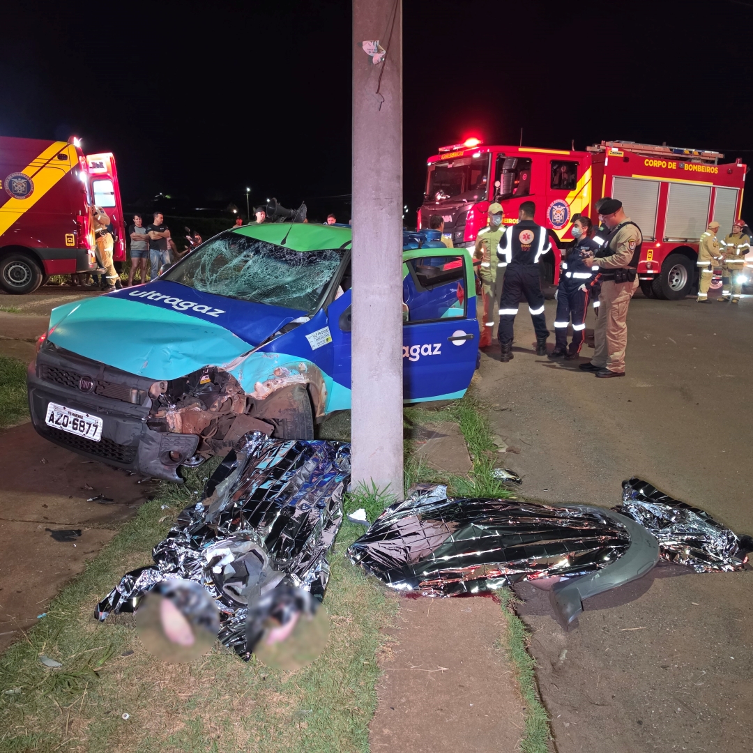 Marido e mulher perdem a vida em violenta colisão entre moto e utilitário em Maringá