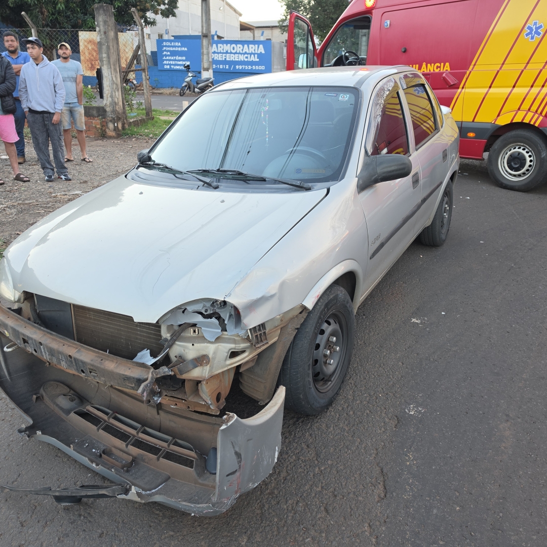 Motociclista é reanimada pelo Samu após violenta colisão com automóvel em Marialva