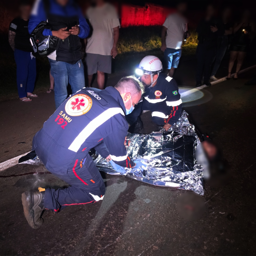 Motociclista morre e ciclista fica gravemente ferido em acidente na BR-376
