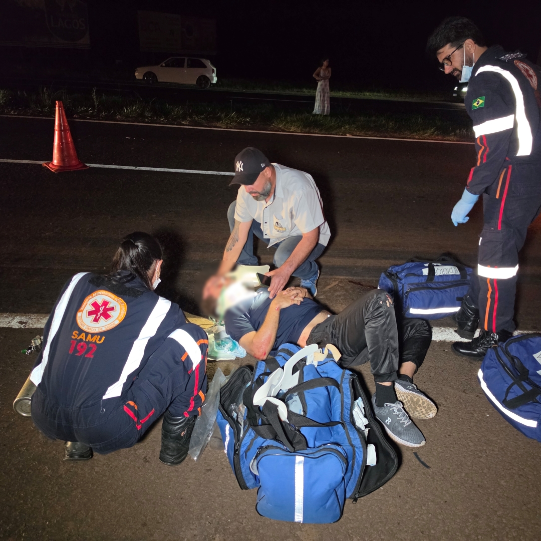Motociclista morre e ciclista fica gravemente ferido em acidente na BR-376