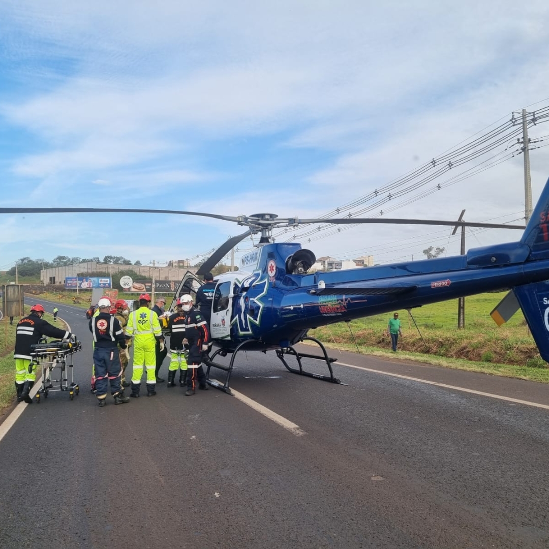 Motorista socorrido de helicóptero após acidente na BR-376 de Mandaguaçu morre no HU