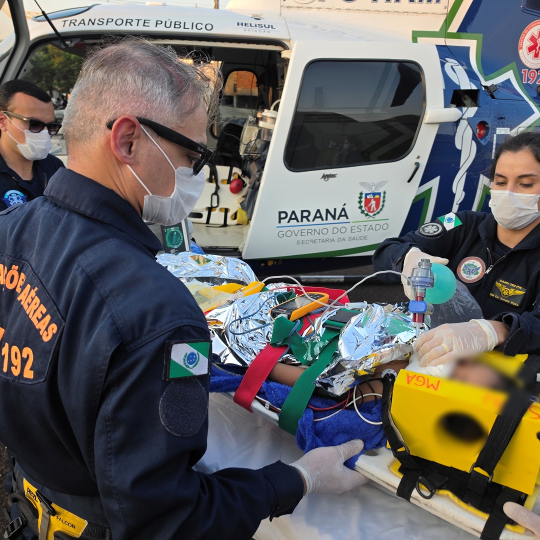 Criança é intubada após sofrer graves queimaduras dentro de casa em Mandaguaçu